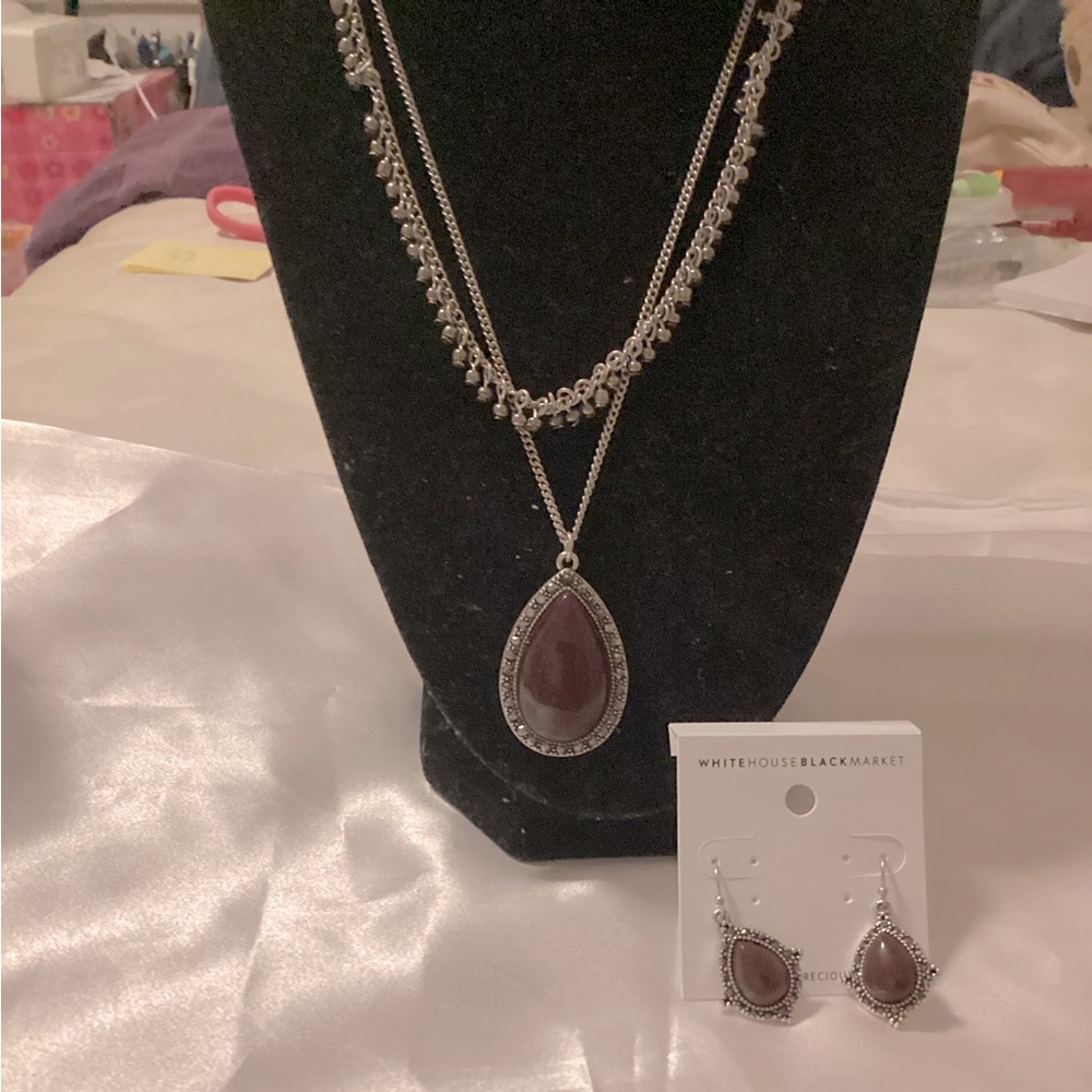 White House Black Market necklace & earrings set. Earrings NWT & necklace is NW